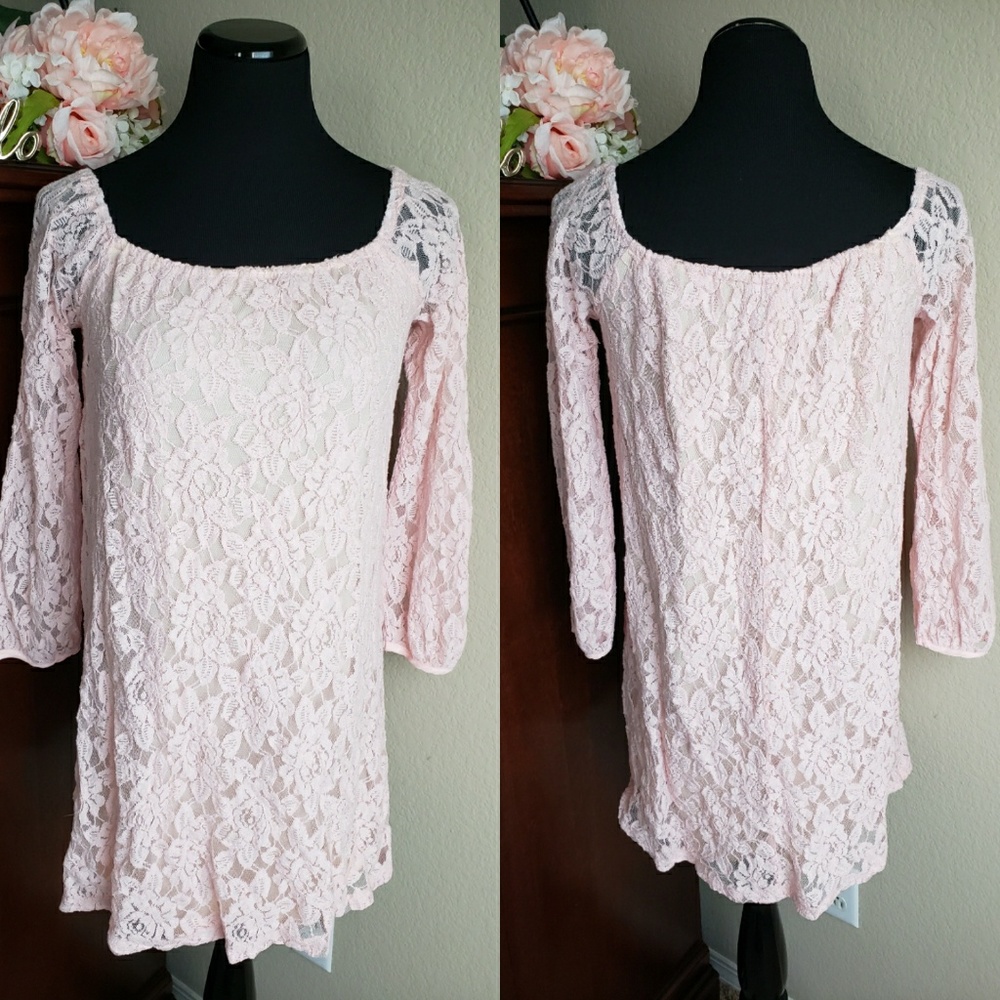 Dusty Pink Lace Dress